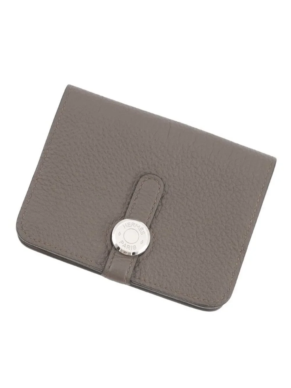 Hermes Coin Case Dogon Etain Silver Togo Wallet Purse